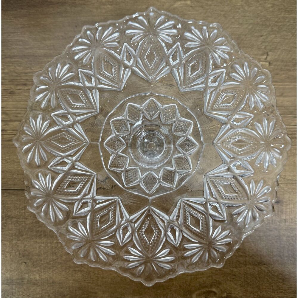 Antique EAPG Glass Cake Stand 9'- U.S. Glass Co.Victor Shoshone Pattern 1896